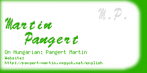 martin pangert business card